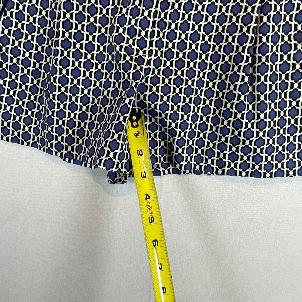 J. Crew Women's Geometric Tile Print Shorts Blue White Casual Summer - Size‎ 4